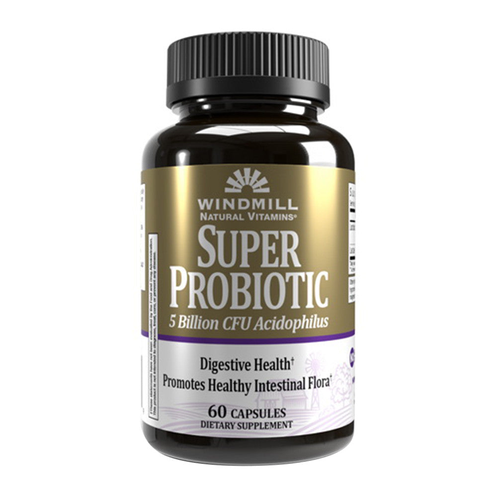 Windmill Natural Vitamins Super Probiotic Plus with Acidophilus (5 Billion CFU) Capsules, 60 Ea